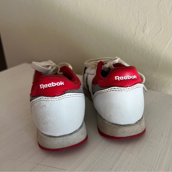 Reebok Sneakers Infant Baby Size 8 Red Navy White Colorblock Leather Tennis Shoe - Picture 3 of 9